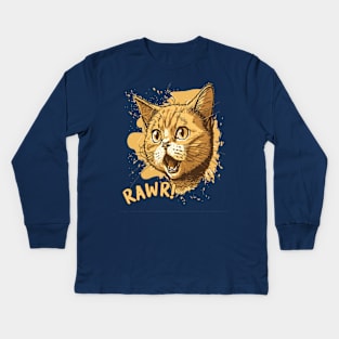 Rawr Cat Kids Long Sleeve T-Shirt